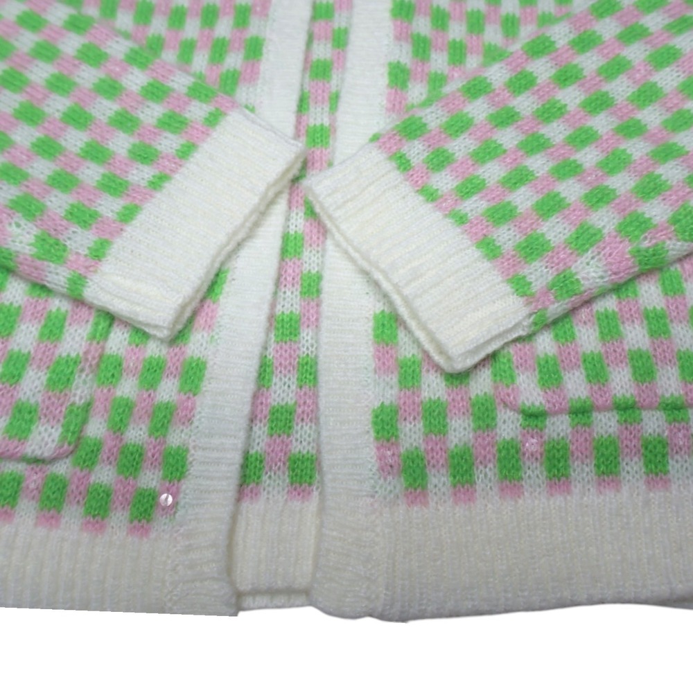 LILLY PULITZER Viera Sweater Set Orb Green Check Jacquard Size Medium - Picture 8 of 14